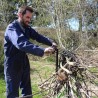 De houtklover voor 2 tot 3 blokken hout.