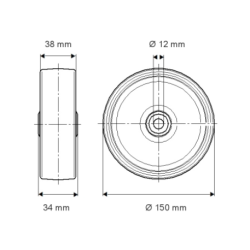 Roue standard 20cmØ