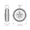 Roda insuflável de 26cm de diâmetro.