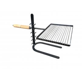 Fire grate and grate support for fireplace cooking