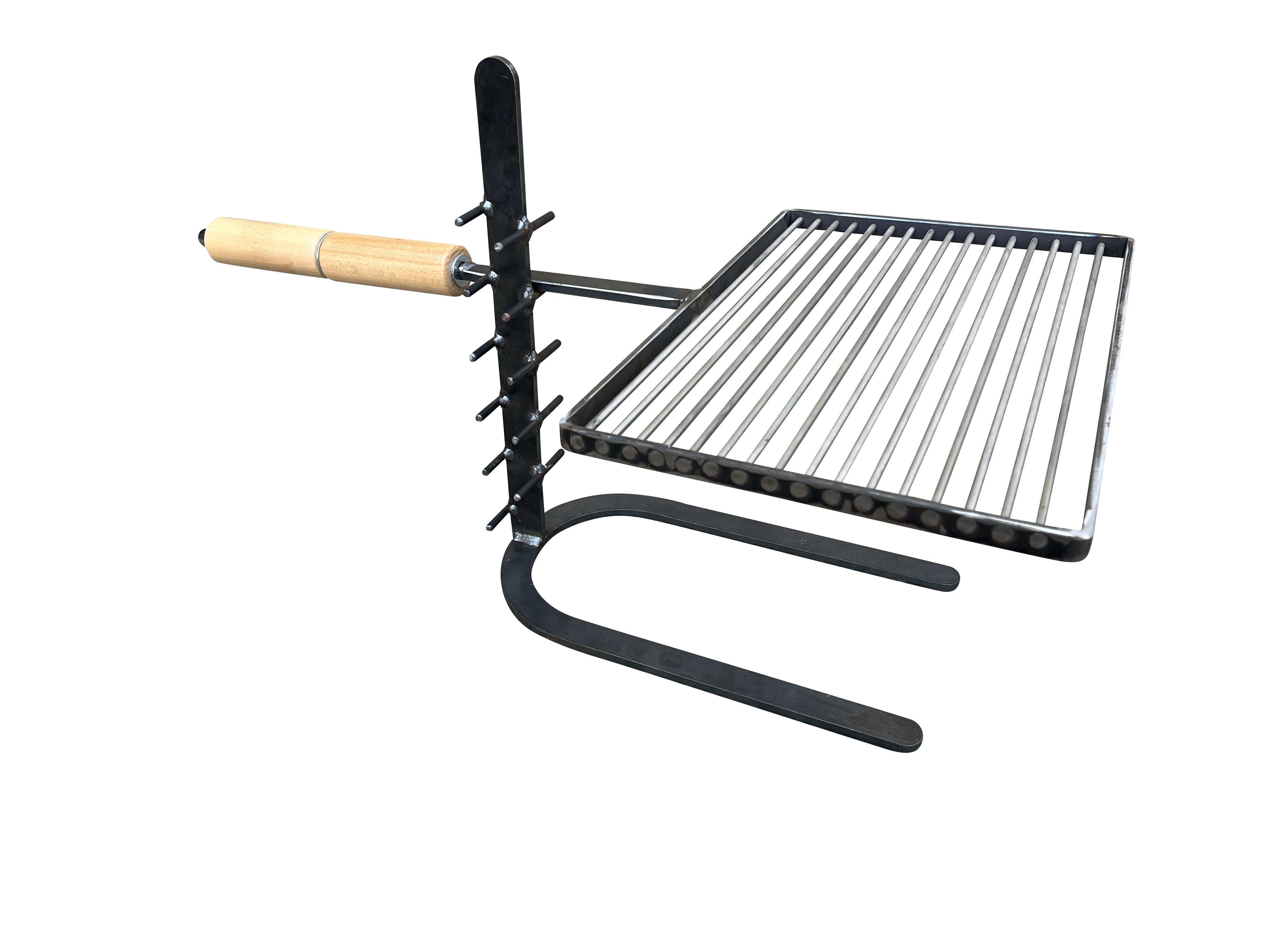 Fire grate and grate support for fireplace cooking