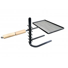 Fire grate and grate support for fireplace cooking