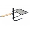 Fire grate and grate support for fireplace cooking